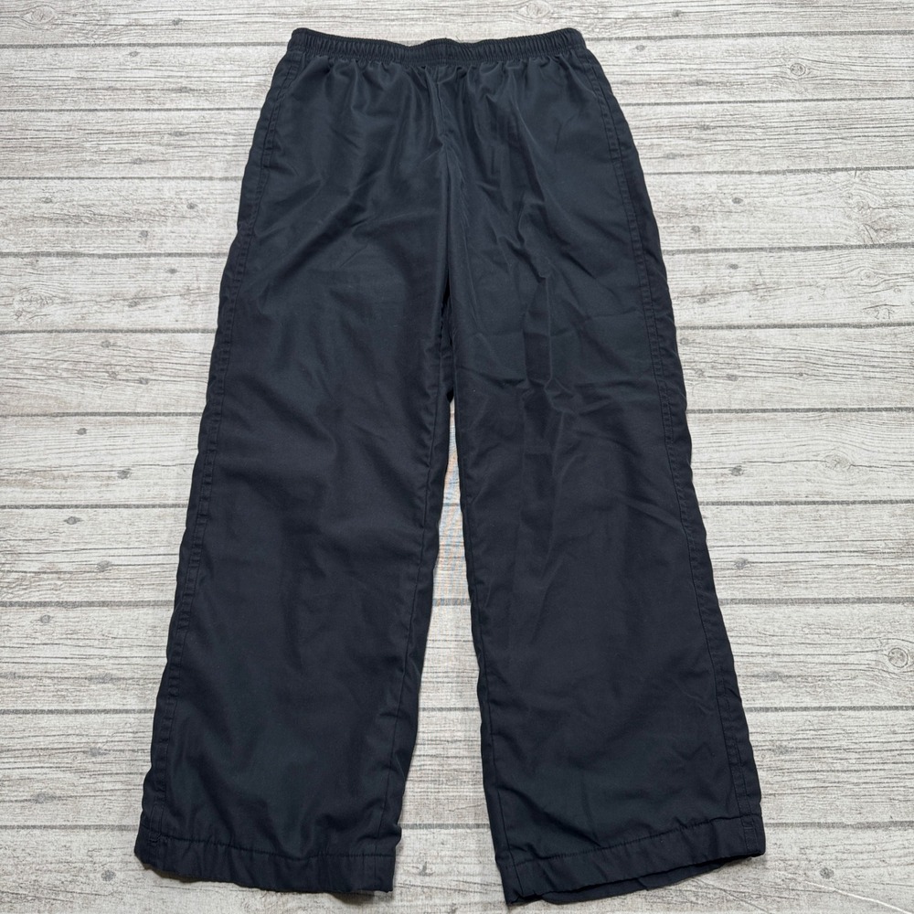 Y2K Nike Track Pants Men's Medium Black Straight Leg Athletic Windbreaker Sporty